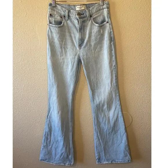 Abercrombie & Fitch The Vintage Flare High Rise Medium Wash Jeans 26 Y2K Western - Picture 11 of 13